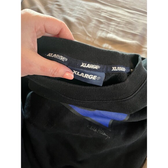 X-Large Brand Keith Haring Rare Sweatshirt Ape Back Purple Blue  Black Small - Picture 8 of 9